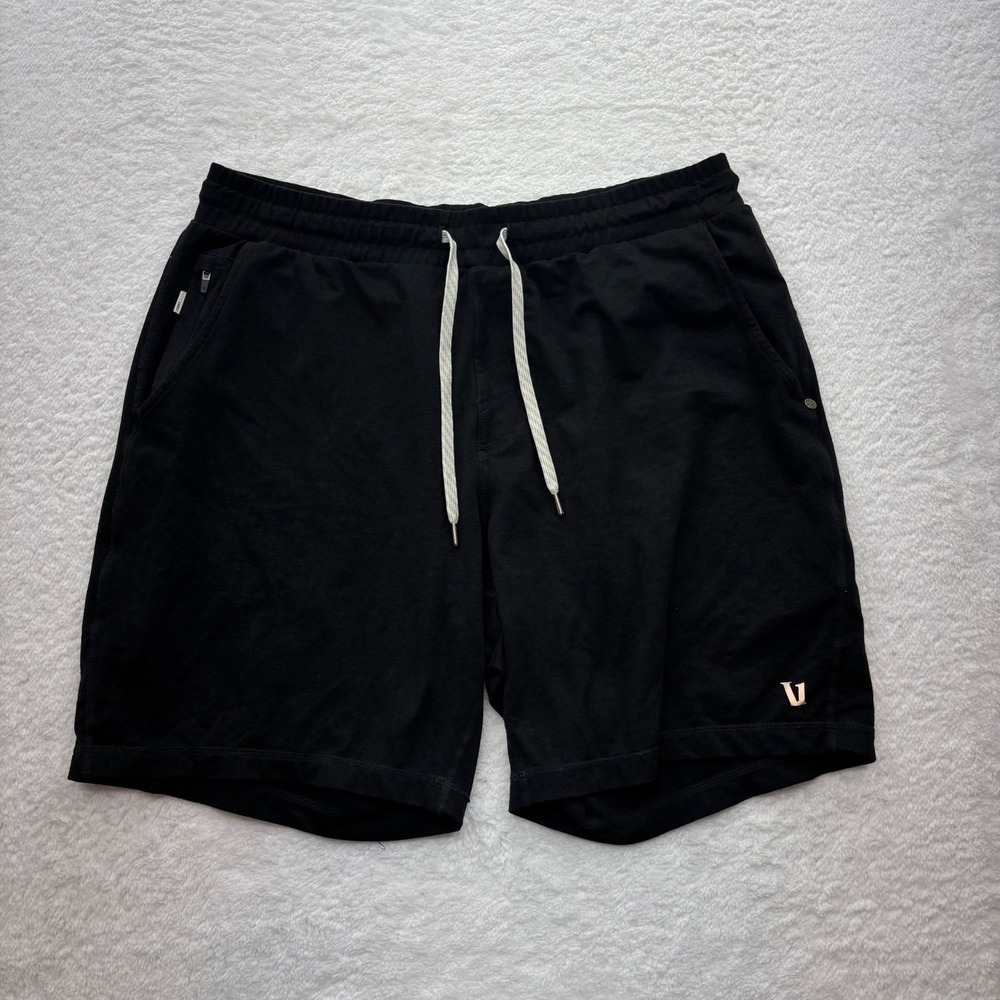 Vuori Mens Black Ponto Performance Shorts Elastic Waist Drawstring Large